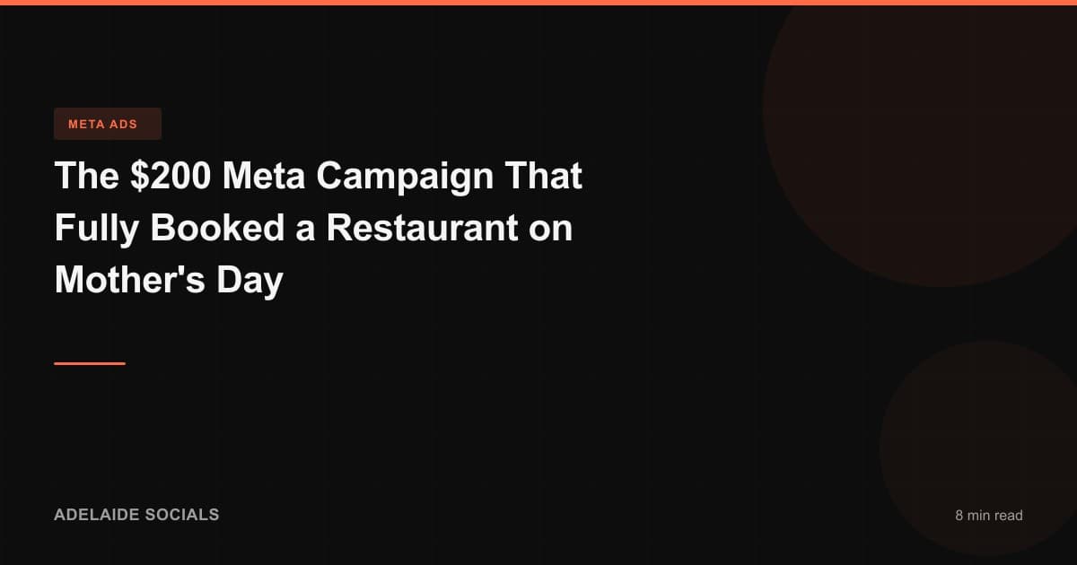 The $200 Meta Campaign That Fully Booked a Restaurant on Mother's Day