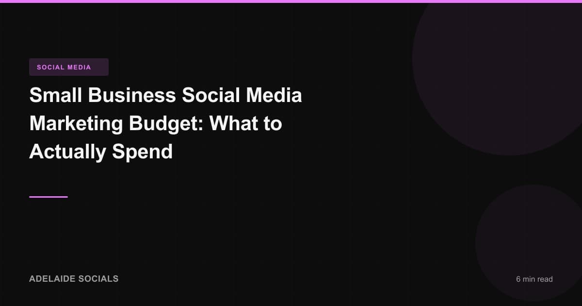 Small Business Social Media Marketing Budget: What to Actually Spend