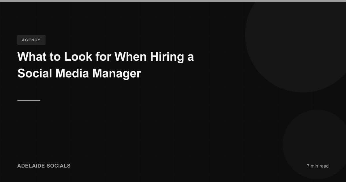 What to Look for When Hiring a Social Media Manager