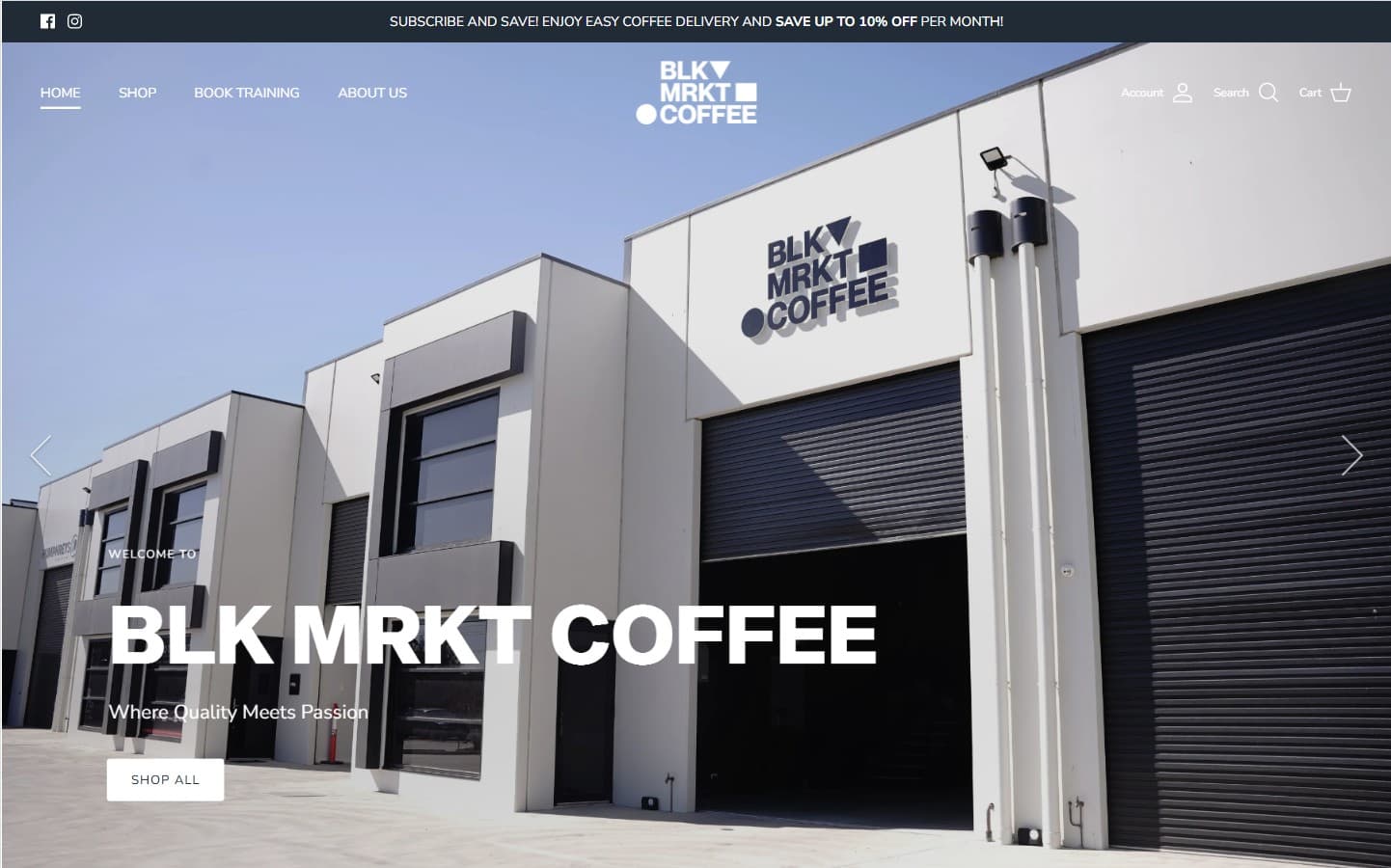 BLK MRKT Coffee website