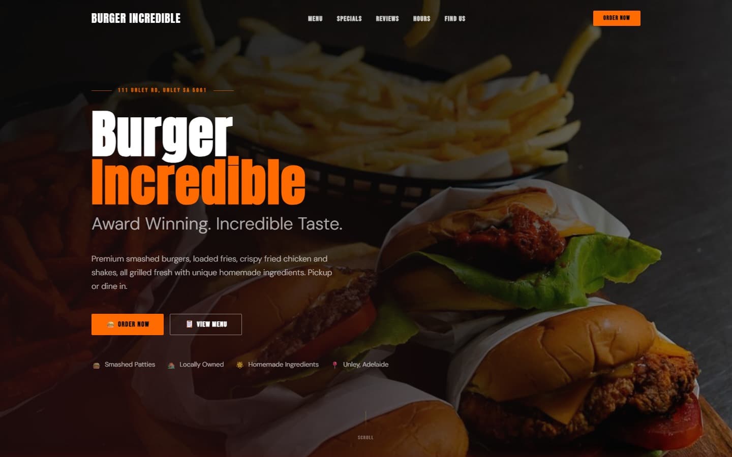 Burger Incredible website
