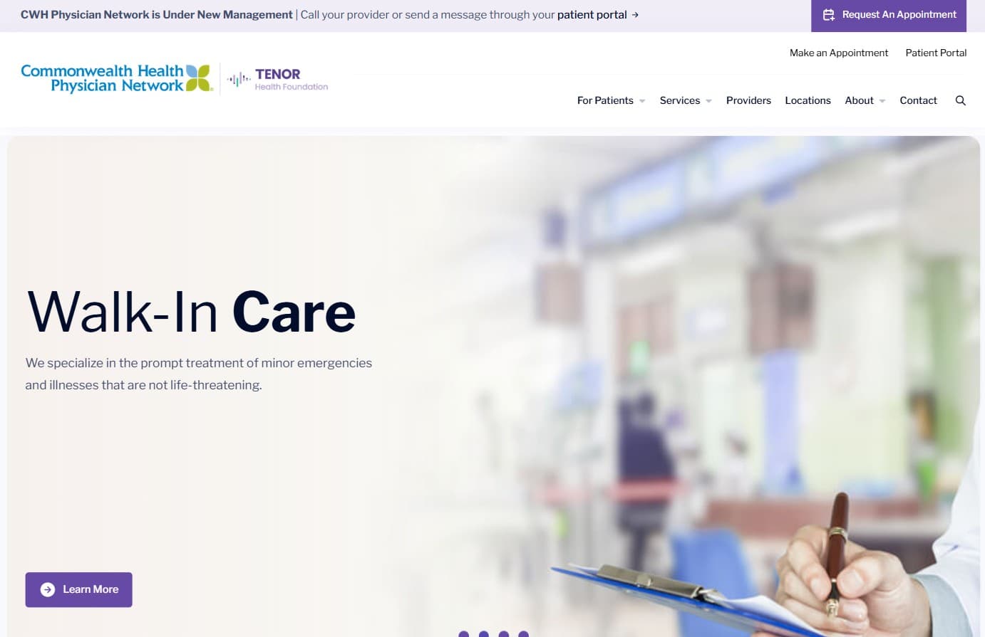 CWH Physician Network website