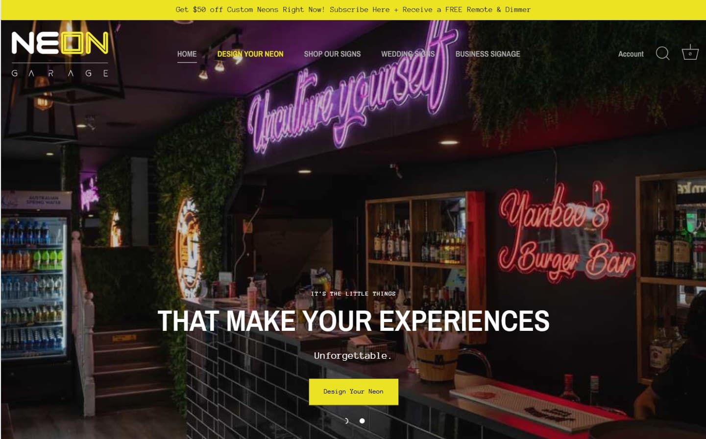 Neon Garage website