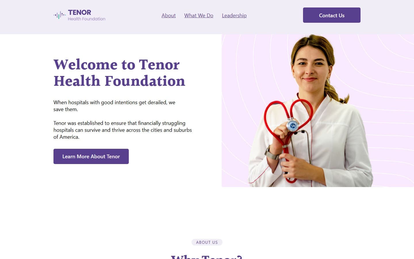 Tenor Health Foundation website