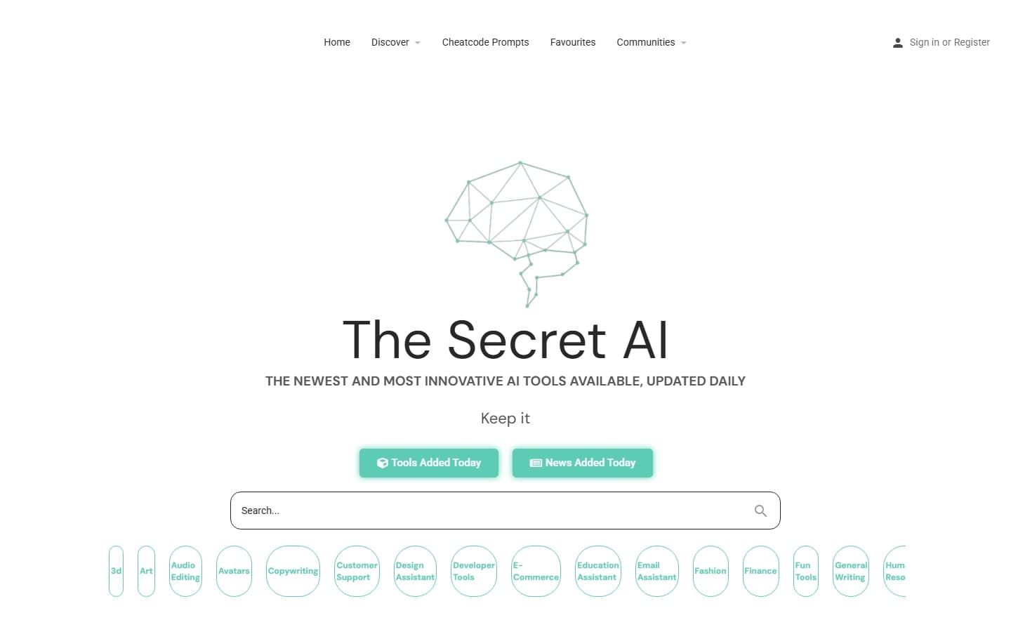 TheSecretAi website